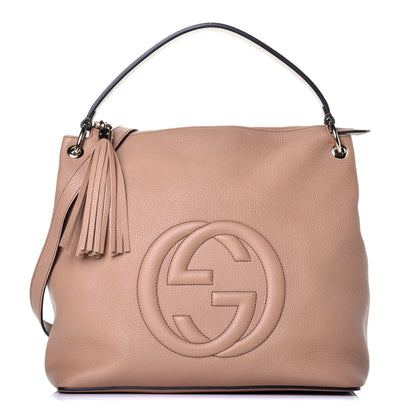 Gucci Pebbled Calfskin Large Soho Hobo Camelia 1 of 9