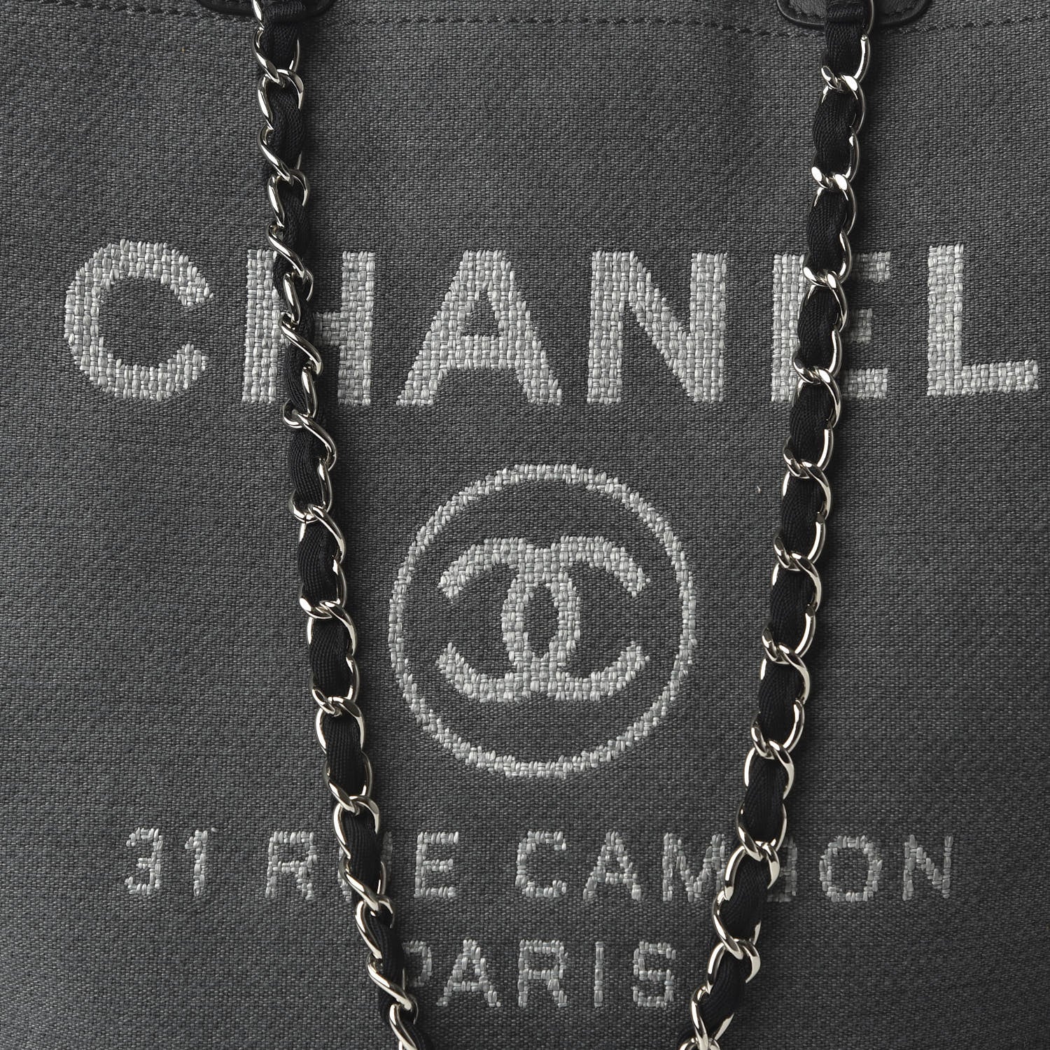 Chanel Canvas Extra Large Deauville Tote Grey 10 of 10