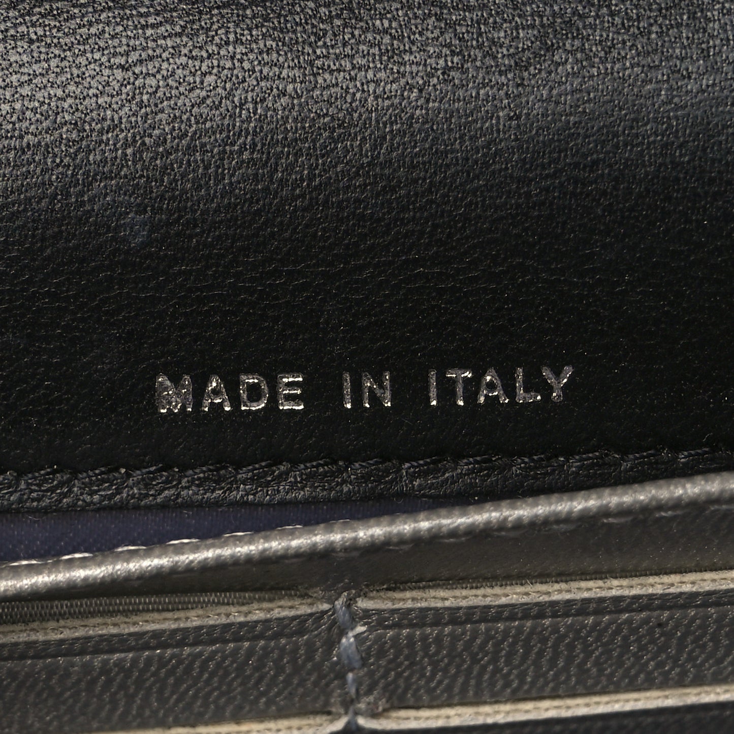 Lambskin Camellia Embossed Large Flap Wallet Black