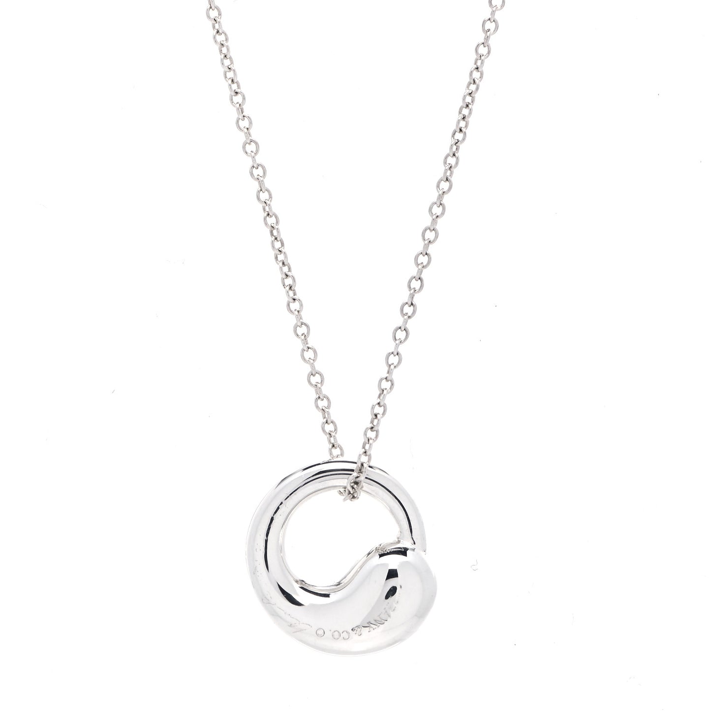 Sterling Silver 12mm Elsa Peretti Eternal Circle Pendant Necklace