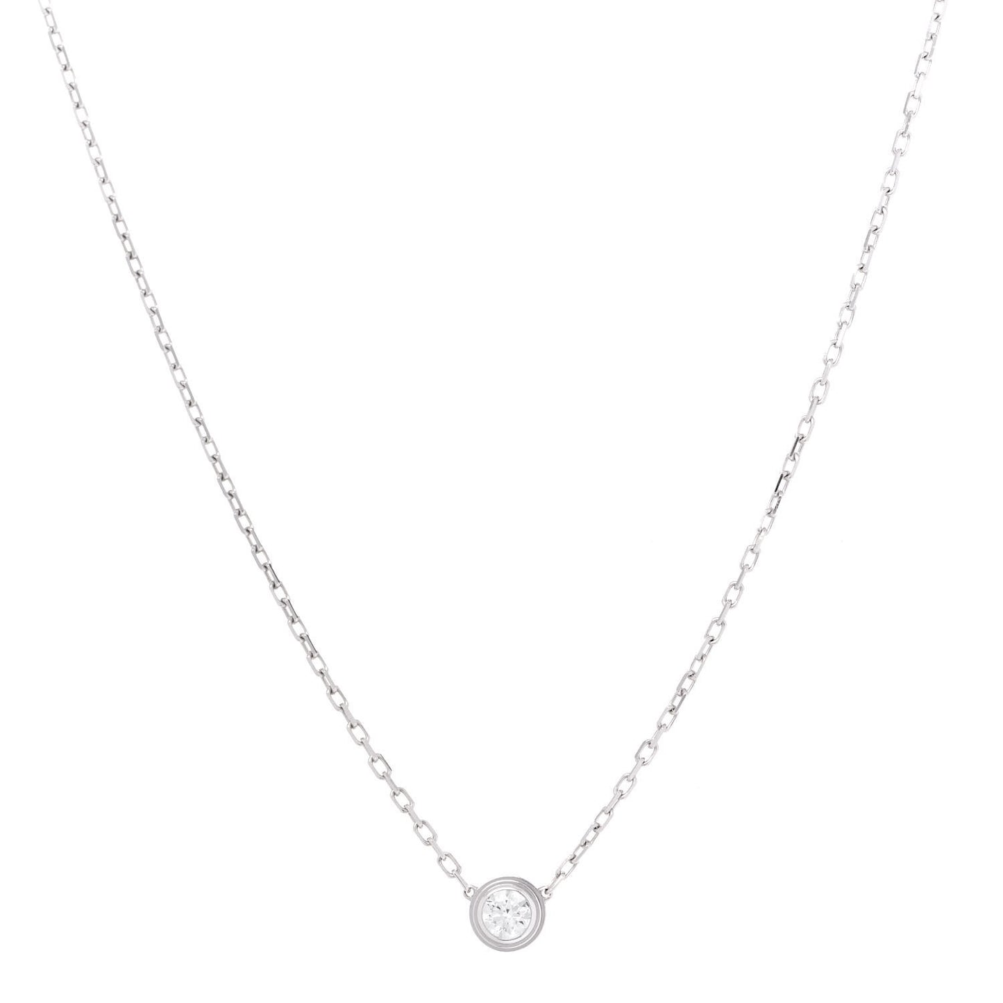 18K White Gold Diamond LM D'Amour Pendant Necklace