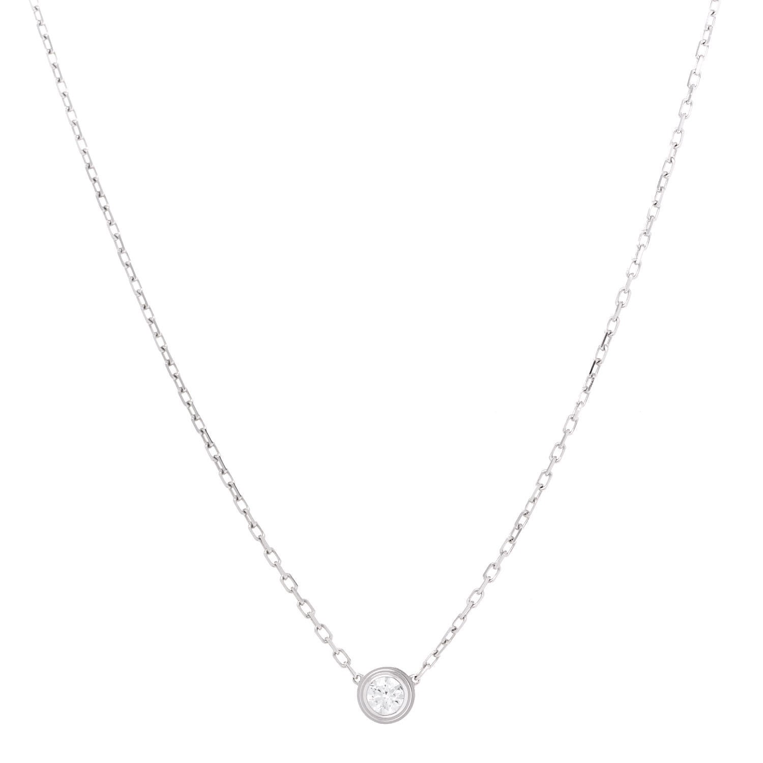 Cartier 18K White Gold Diamond LM D'Amour Pendant Necklace 1 of 4
