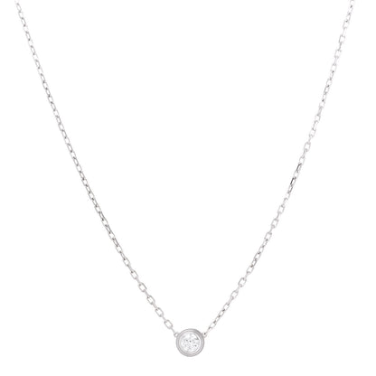 Cartier 18K White Gold Diamond LM D'Amour Pendant Necklace 1 of 4