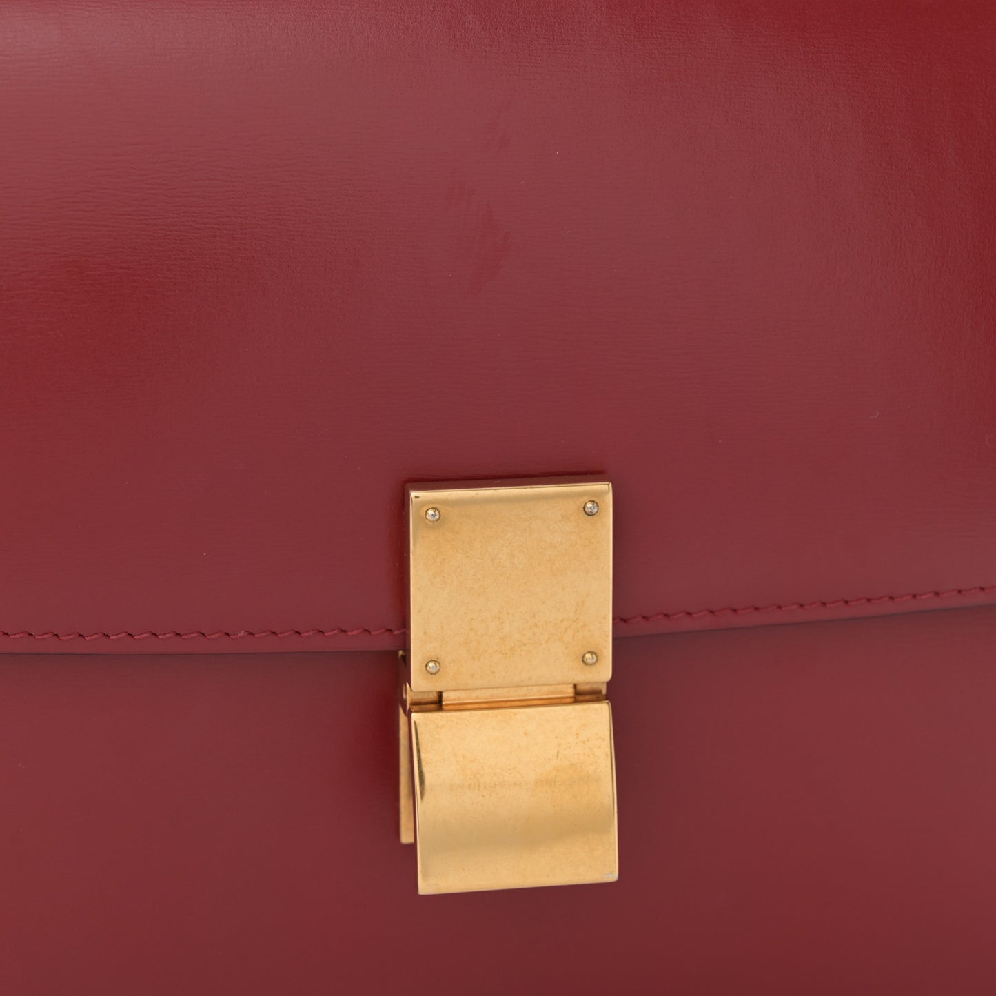 Box Calfskin Medium Classic Box Flap Bag Red