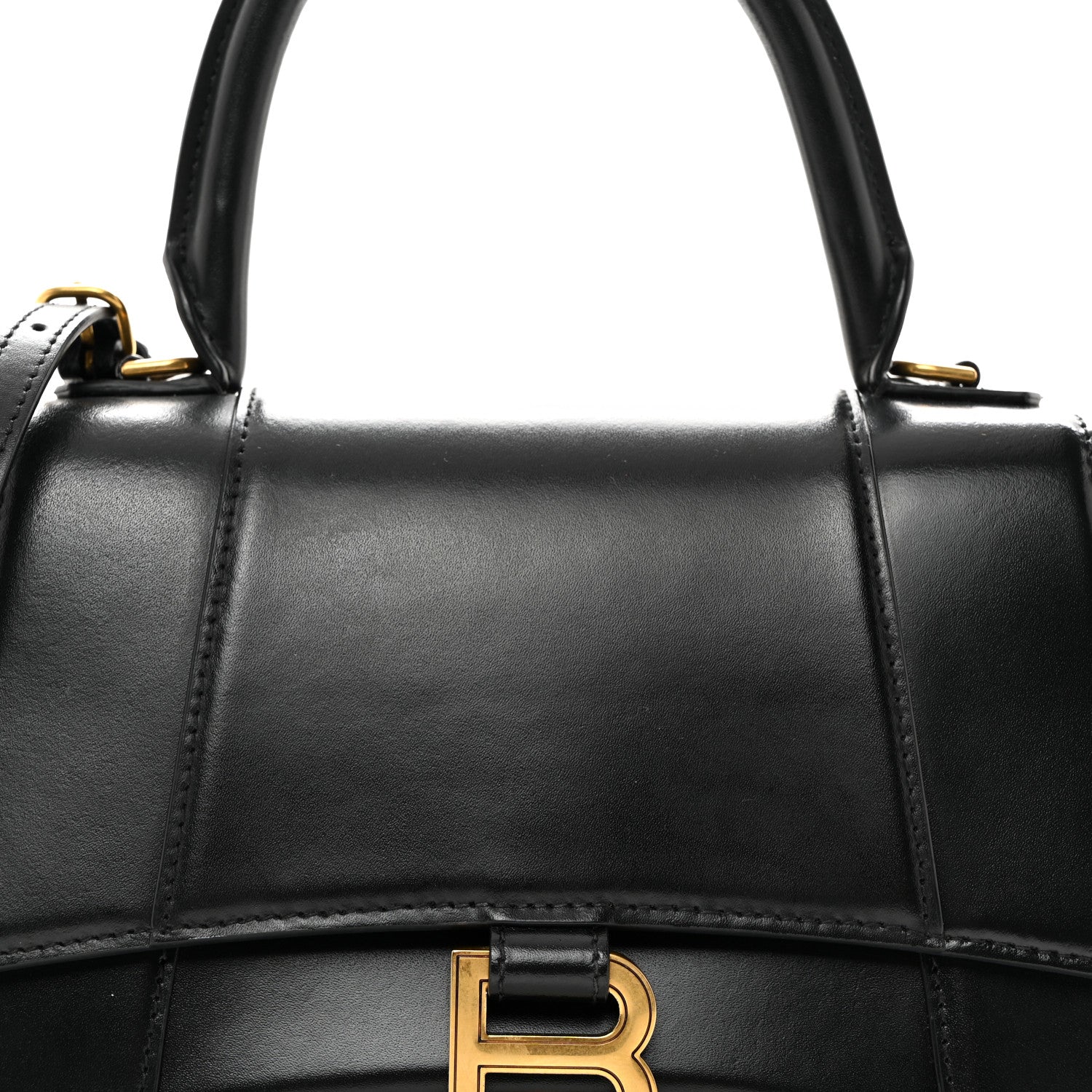 Balenciaga Shiny Box Calfskin Small Hourglass Top Handle Bag Black 8 of 12