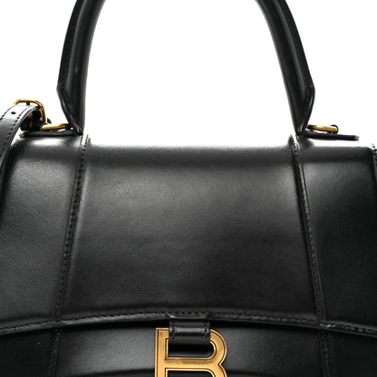 Balenciaga Shiny Box Calfskin Small Hourglass Top Handle Bag Black 8 of 12