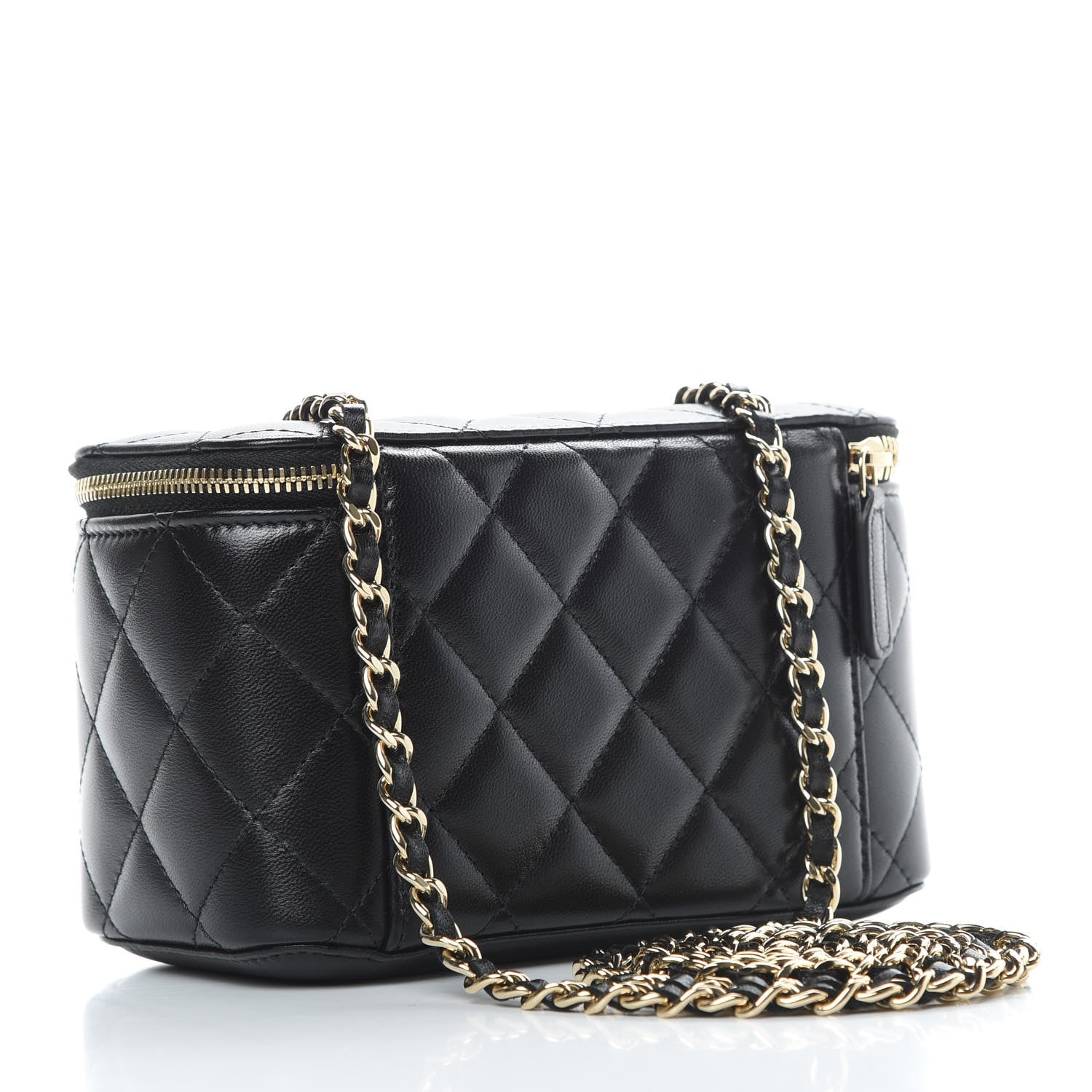 Chanel Lambskin Quilted Small Vanity Case With Chain Black 3 of 11