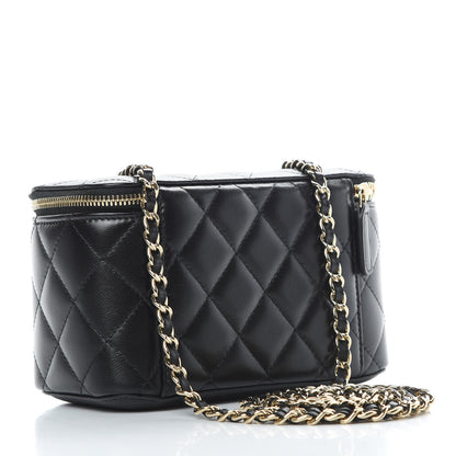 Chanel Lambskin Quilted Small Vanity Case With Chain Black 3 of 11