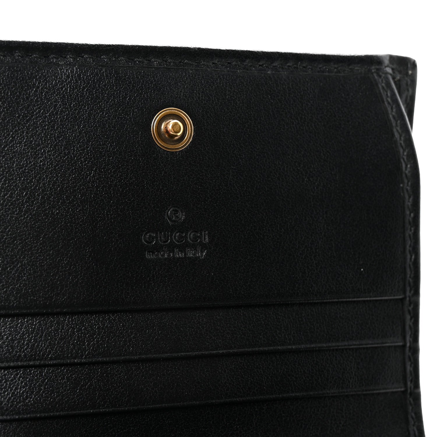 Gucci Calfskin Matelasse GG Marmont Card Case Wallet Black 6 of 8