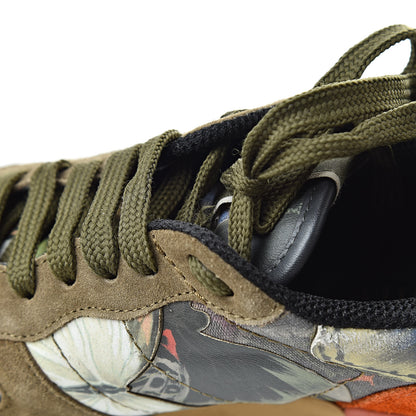 Valentino Garavani Nappa Fabric Suede Camubutterfly Womens Rockrunner Sneakers 38 Multicolor 10 of 10
