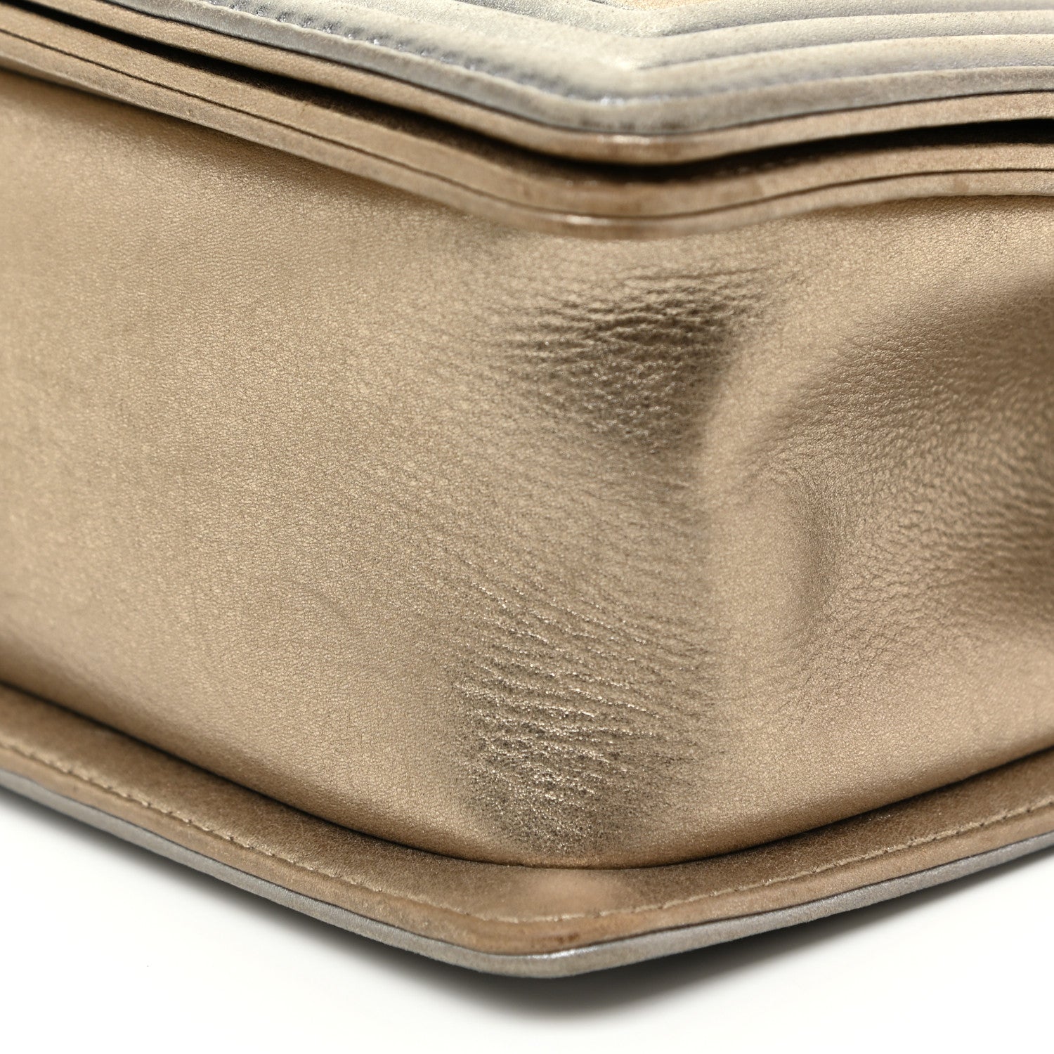 Chanel Metallic Calfskin Quilted Medium Boy Flap Khaki 19 of 26