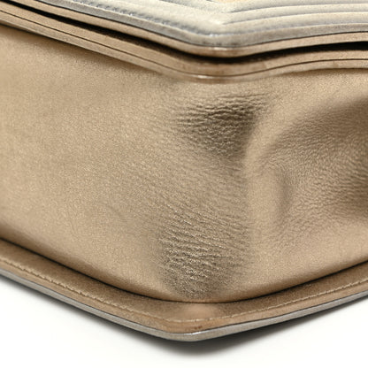 Chanel Metallic Calfskin Quilted Medium Boy Flap Khaki 19 of 26