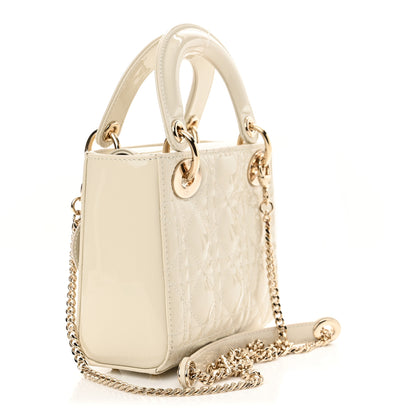 Christian Dior Patent Cannage Mini Lady Dior Latte 3 of 11