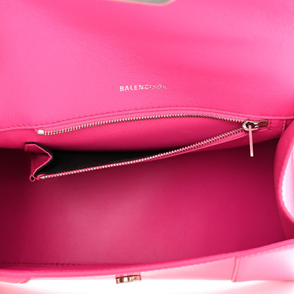 Balenciaga Shiny Box Calfskin Small Hourglass Top Handle Bag Acid Fuchsia 5 of 11