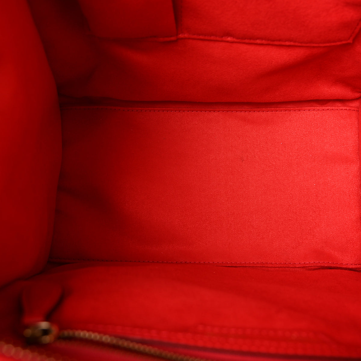 Celine Drummed Calfskin Mini Luggage Coquelicot 5 of 10
