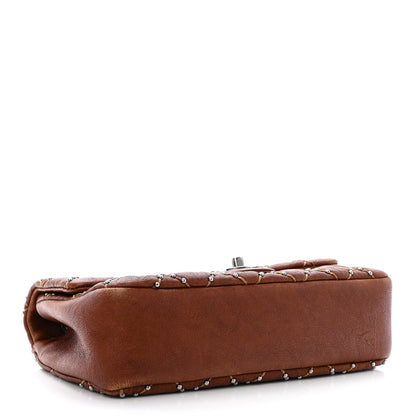 Chanel Washed Lambskin Studded Metal Beauty Flap Brown 4 of 10