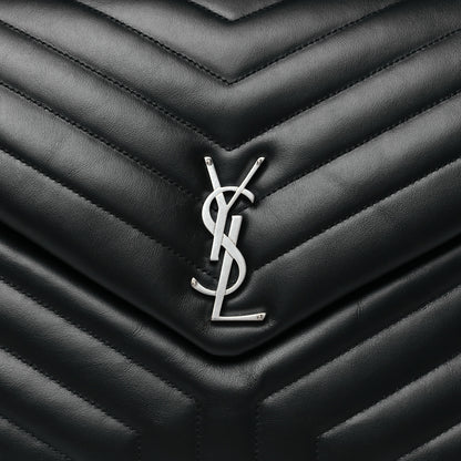 Saint Laurent Calfskin Y Quilted Monogram Large Loulou Chain Satchel Black 8 of 10