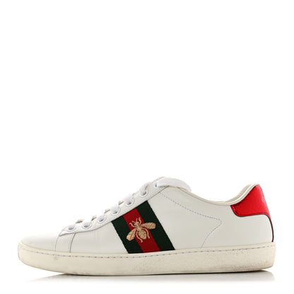 Gucci Calfskin Ayers Bee Embroidered Womens Ace Sneakers 36 White Green 1 of 9