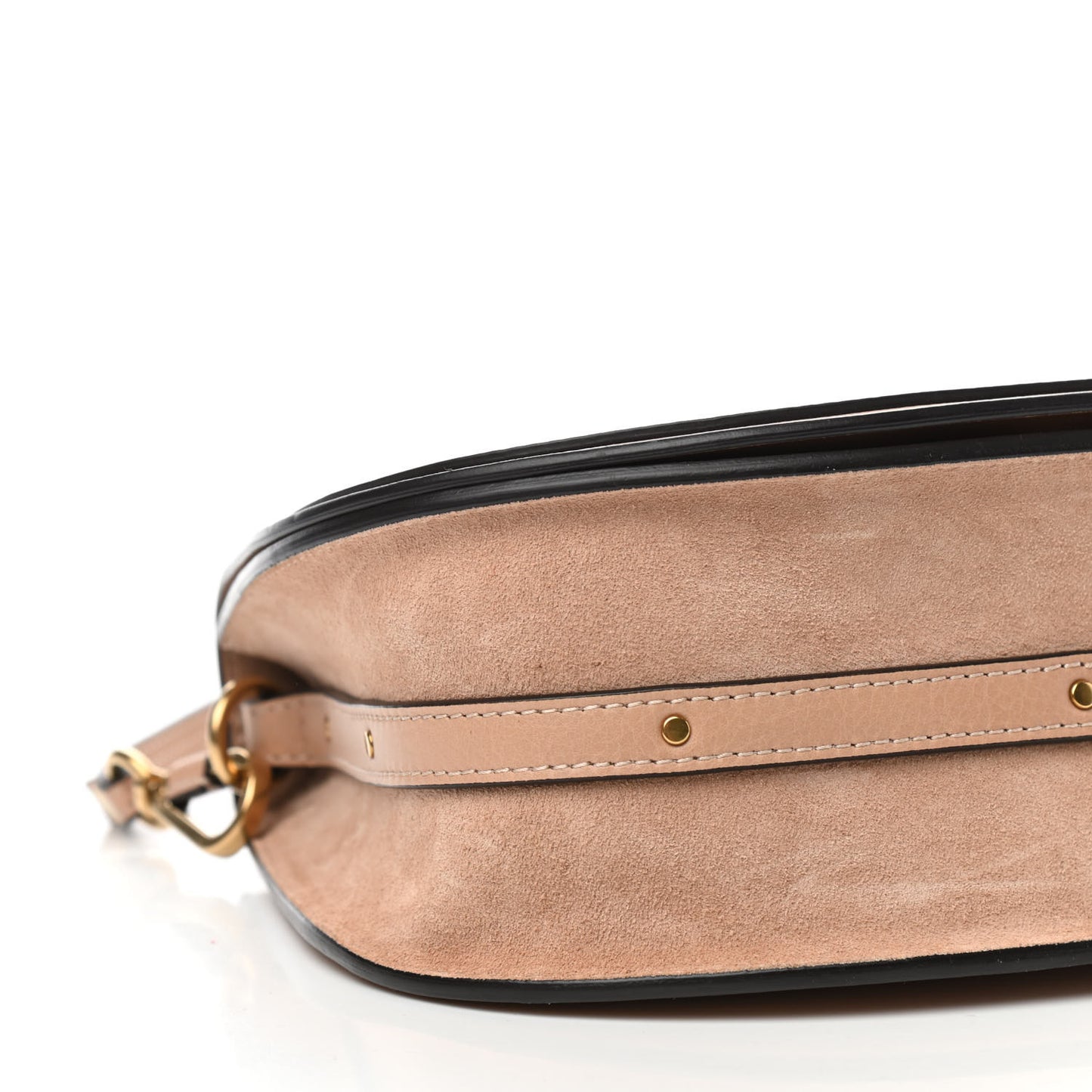 Calfskin Suede Medium Nile Bracelet Bag Biscotti Beige