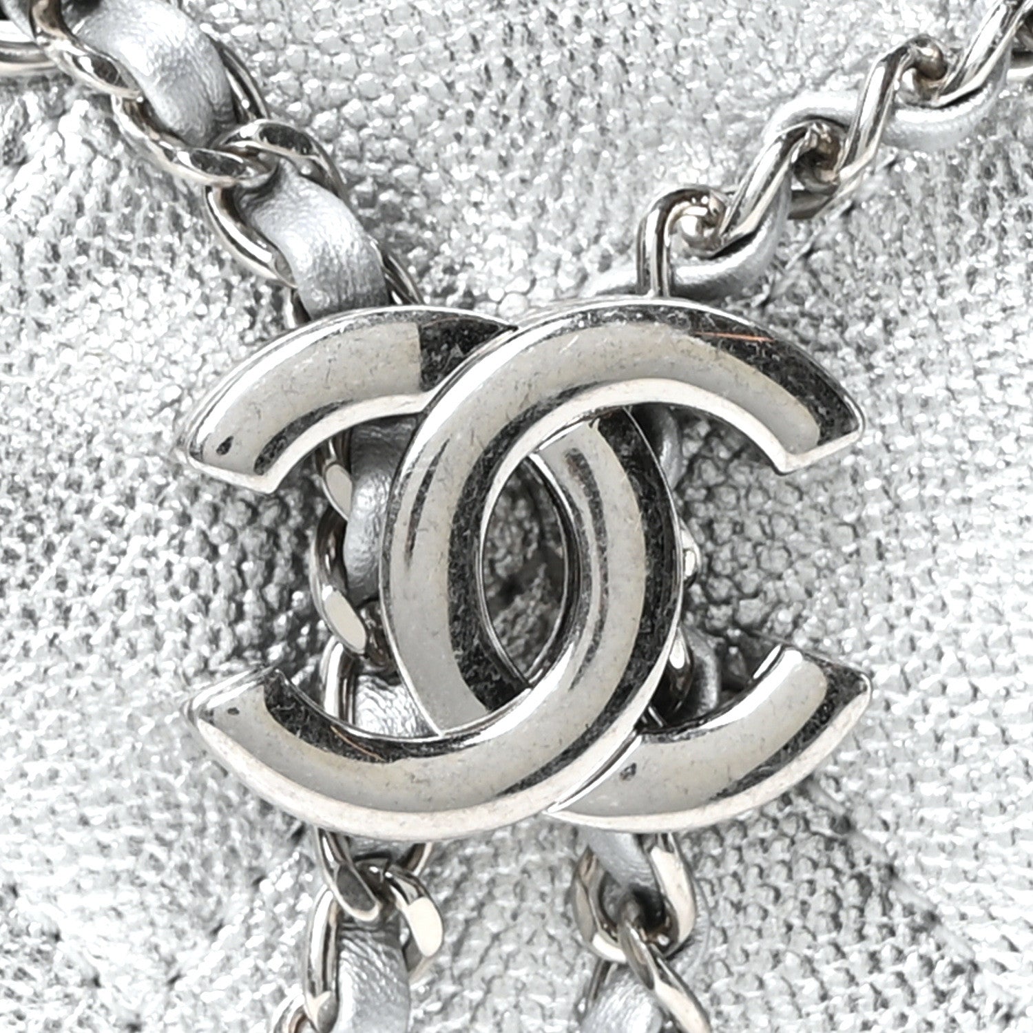 Chanel Metallic Caviar Quilted Mini Chanel 25 Handbag Silver 8 of 10