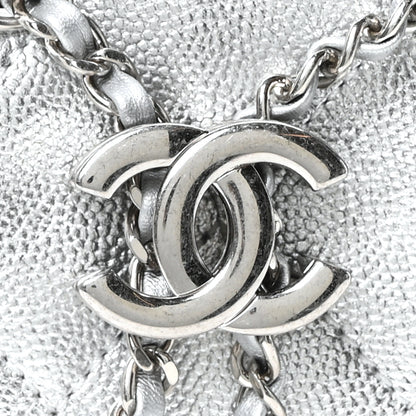Chanel Metallic Caviar Quilted Mini Chanel 25 Handbag Silver 8 of 10