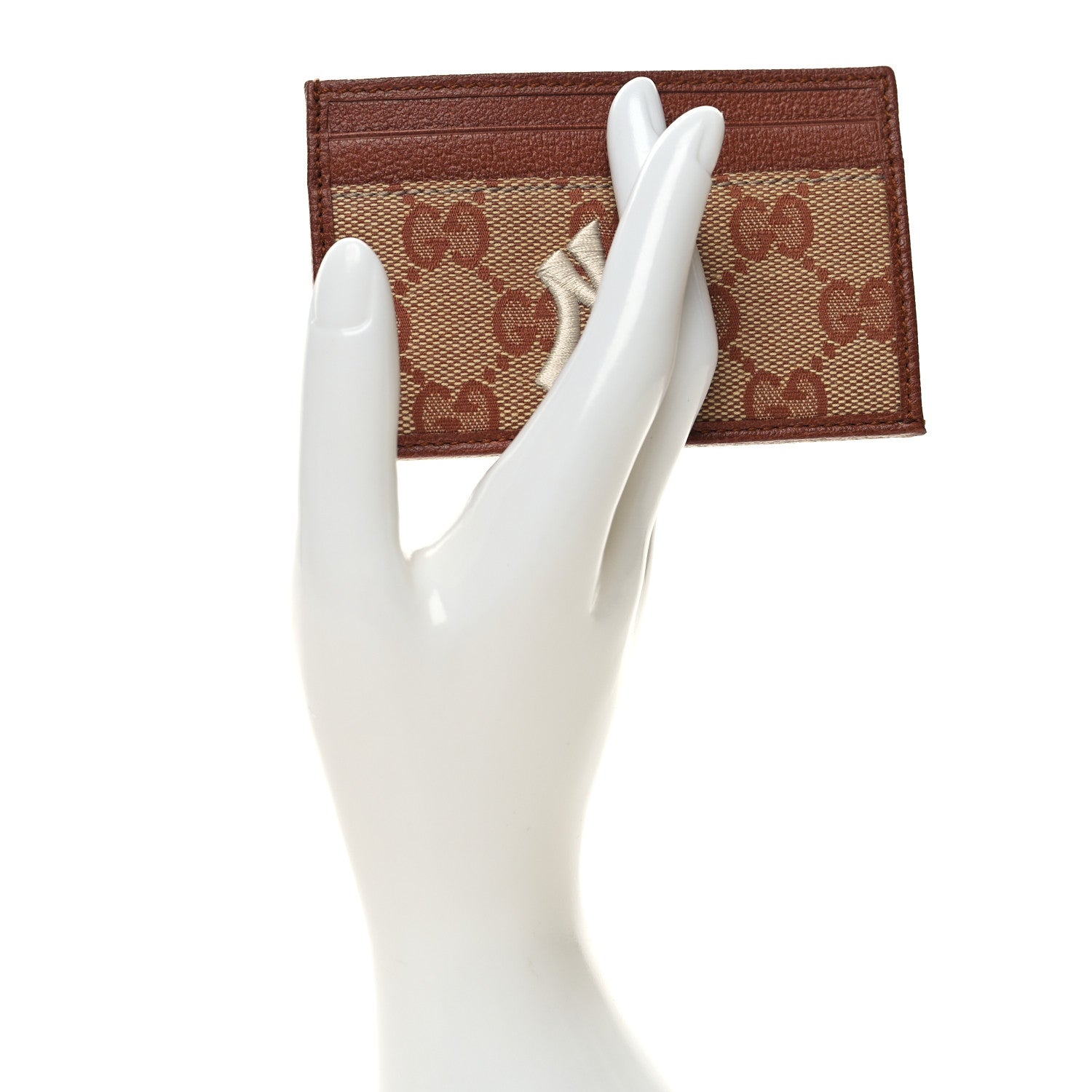 Gucci X MLB GG Monogram NY Yankees Card Holder Beige Ruggine Ivory 2 of 8