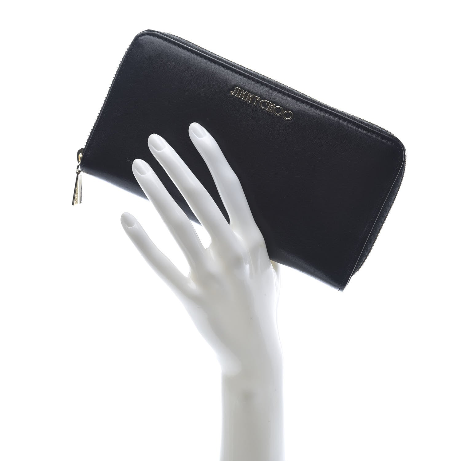 Jimmy Choo Soft Grained Goatskin Pippa Zip Around Wallet Black 2 of 9