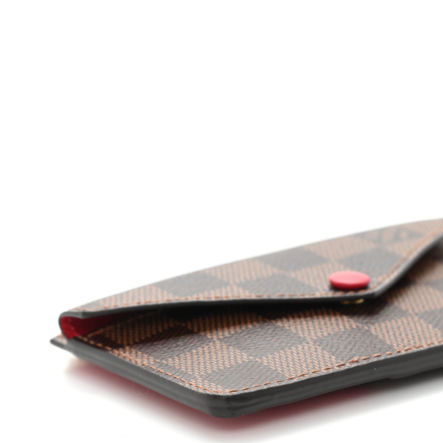 Damier Ebene Recto Verso Card Holder Red