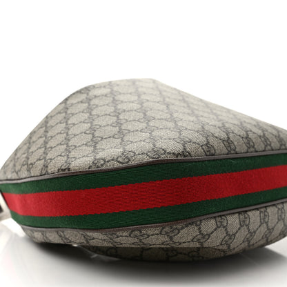 Gucci GG Supreme Monogram Textured Calfskin Web Large Attache Shoulder Bag Beige Ebony New Acero 7 of 8