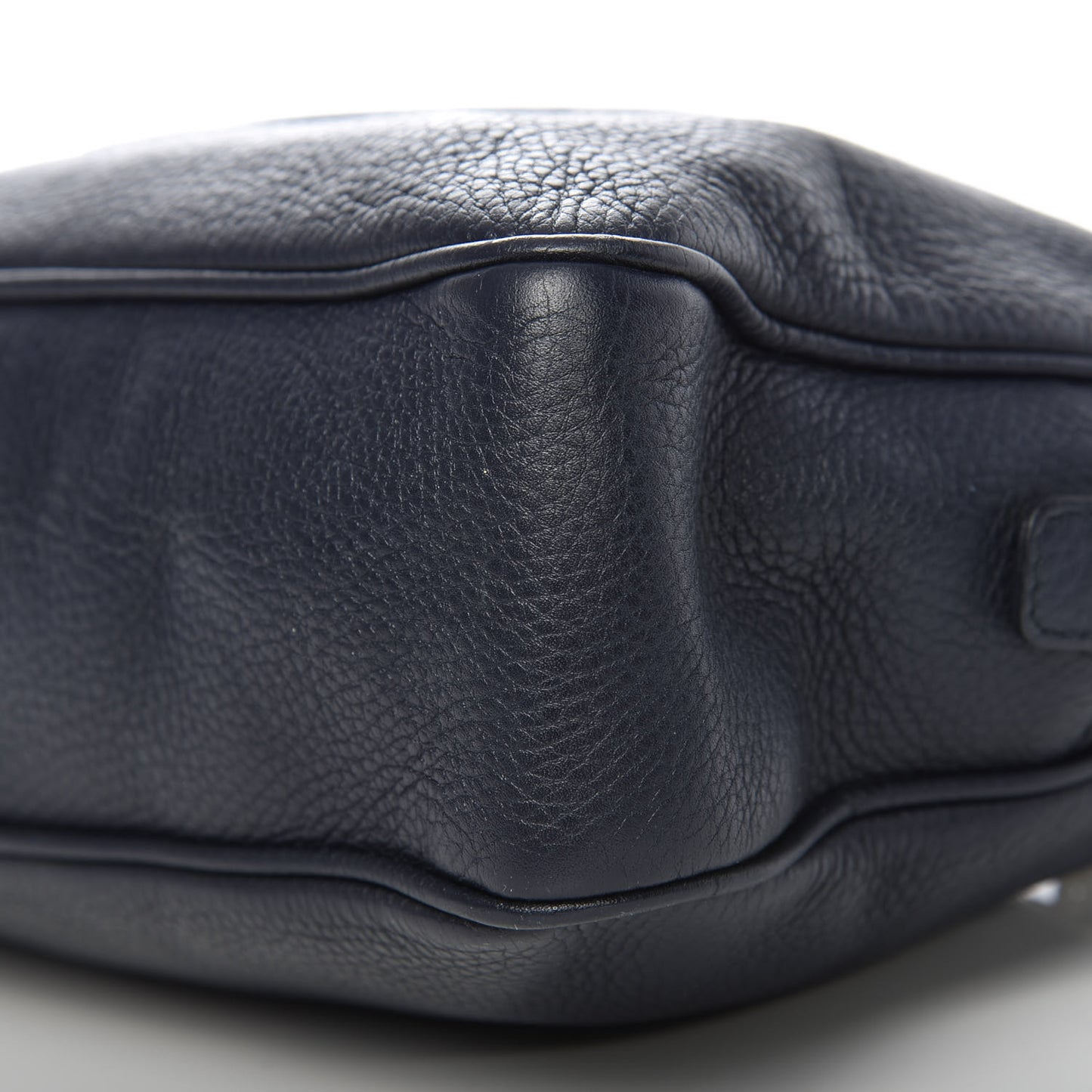 Pebbled Calfskin Small Soho Bowler Blue