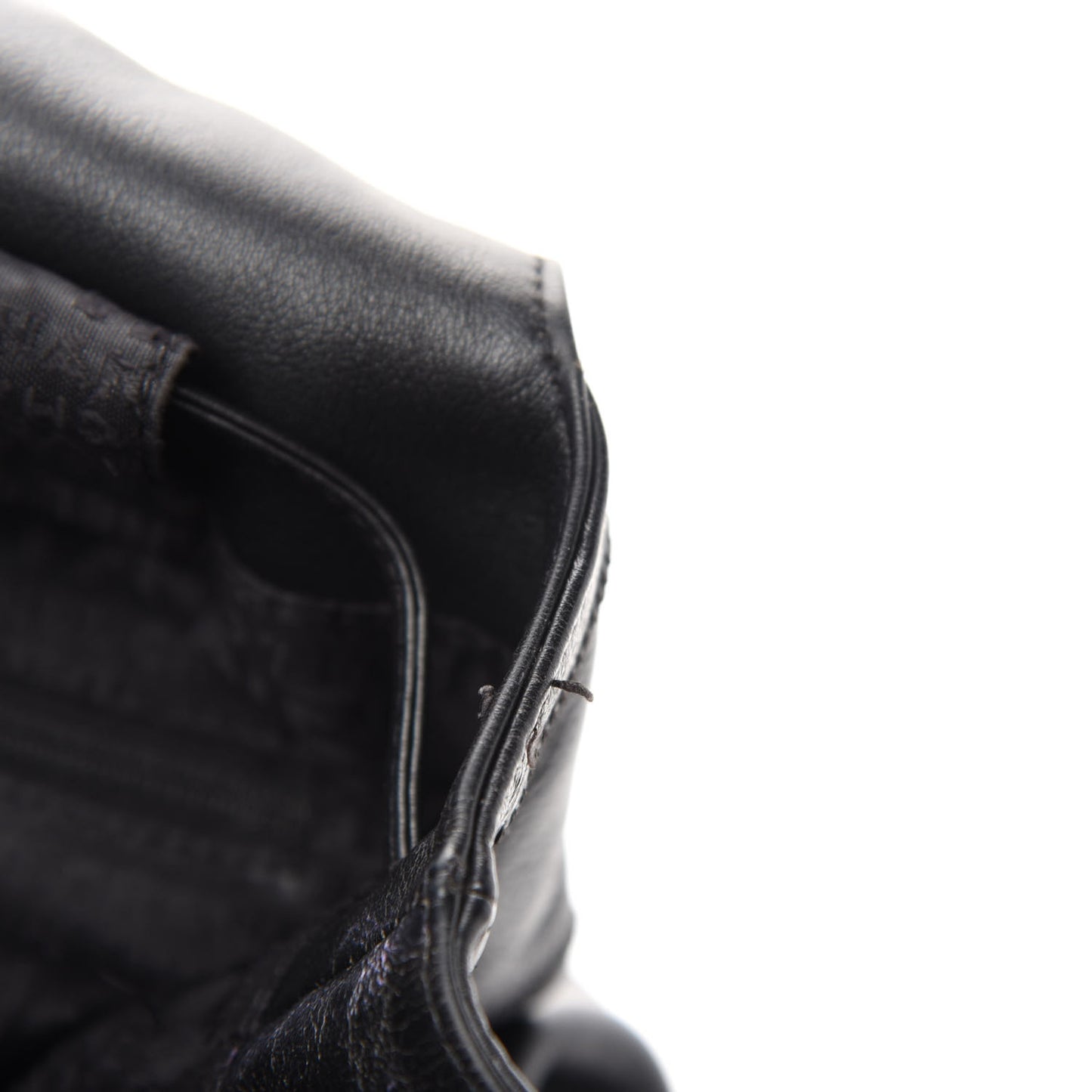 Calfskin Square Stitched Tassel Hobo Black