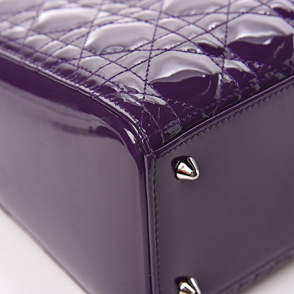 Christian Dior Patent Cannage Medium Lady Dior Purple 10 of 12