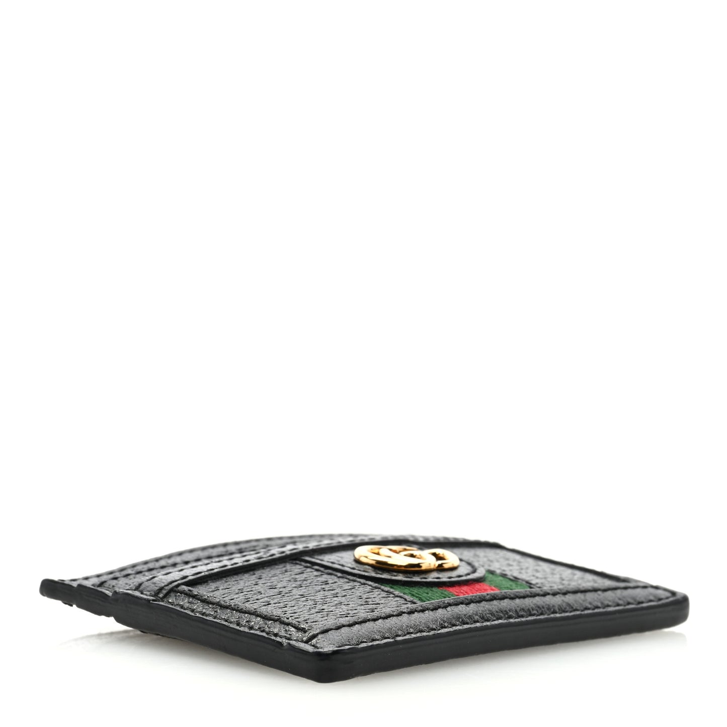 Calfskin Web GG Ophidia Card Holder Black
