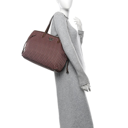 Prada Tessuto Stampato Nylon Saffiano Otta Print Tote Rosa 2 of 10