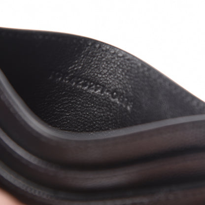 Saint Laurent Grain De Poudre Matelasse Chevron Monogram Credit Card Case Black 7 of 8