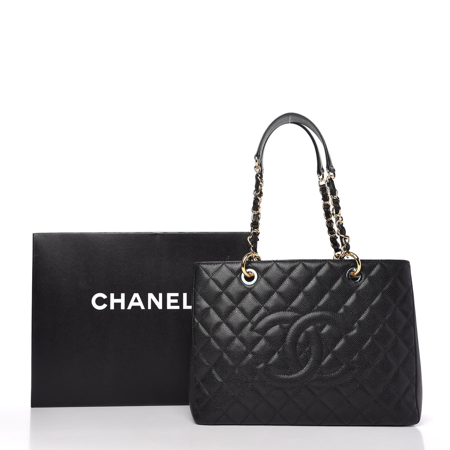 Caviar Quilted Grand Shopping Tote GST Black