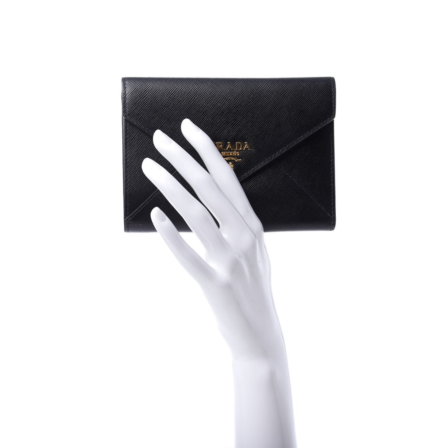 Saffiano Compact Envelope Wallet Black