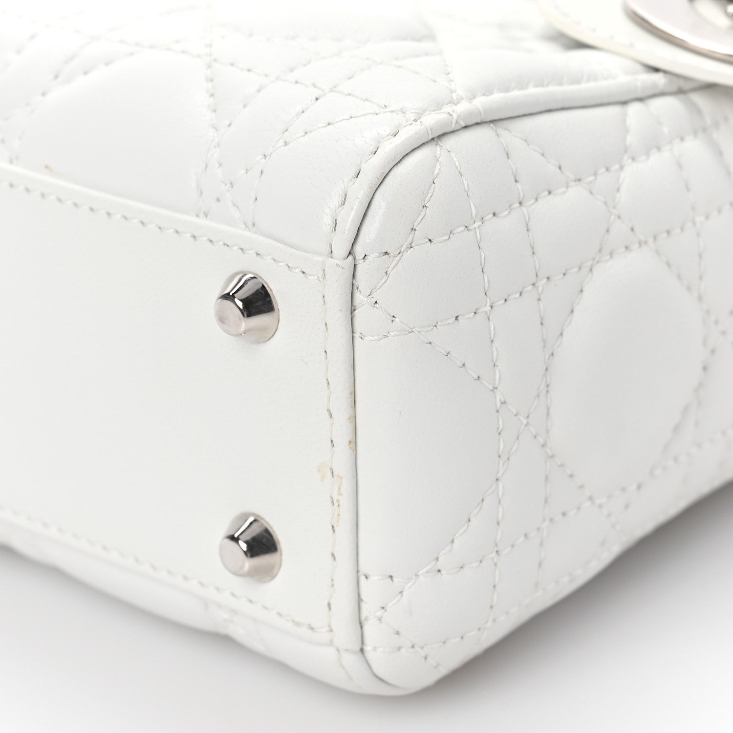 Christian Dior Lambskin Cannage Mini Lady Dior White 7 of 10