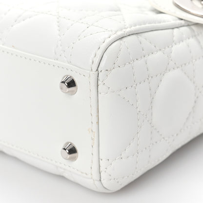 Christian Dior Lambskin Cannage Mini Lady Dior White 7 of 10