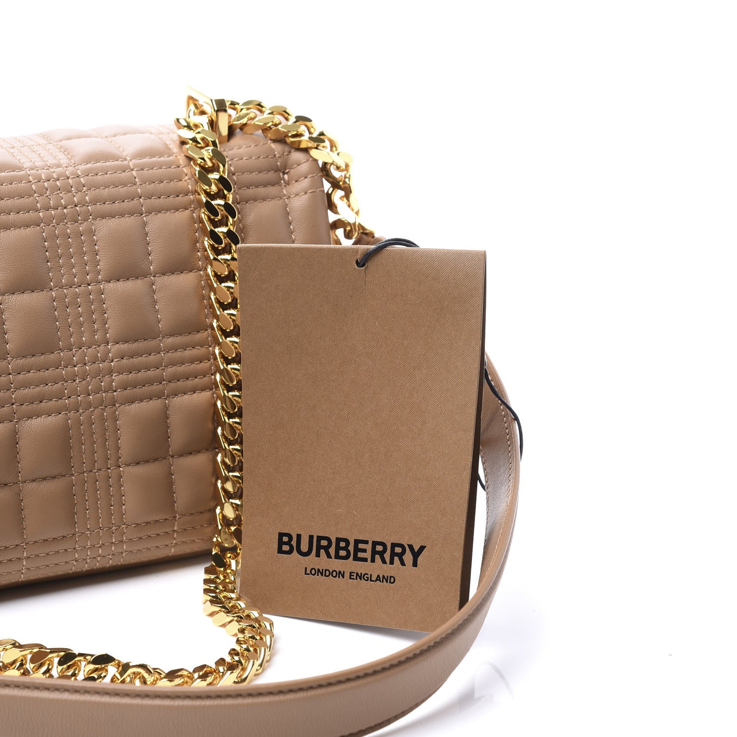 Burberry Lambskin Quilted Small Lola Bag Camel 8 of 10