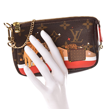 Louis Vuitton Monogram 2018 Christmas Animation Mini Cats Pochette Accessories 2 of 10
