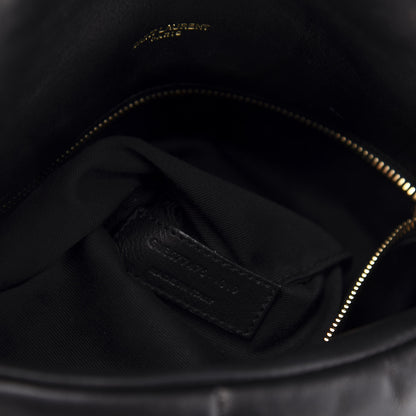 Saint Laurent Lambskin Quilted Medium Loulou Puffer Monogram Chain Satchel Black 8 of 12