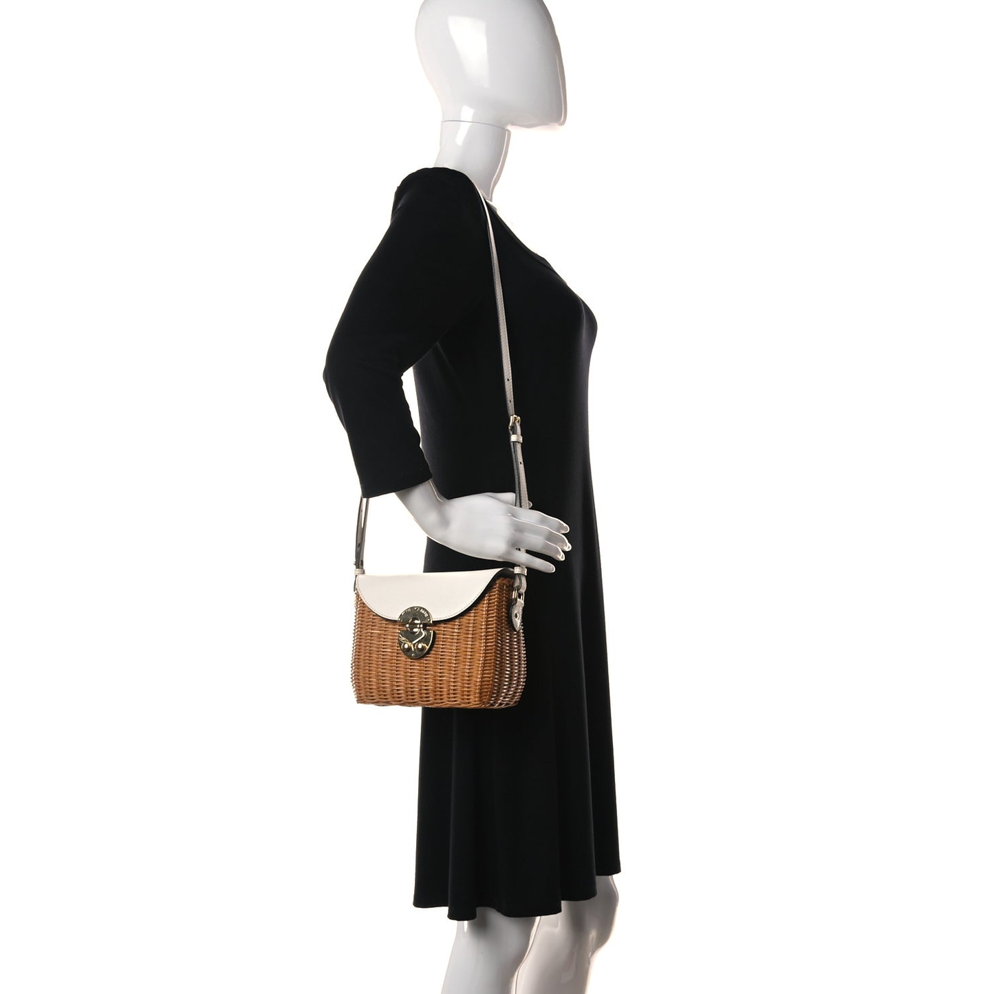 City Calfskin Wicker Midollino Bag White