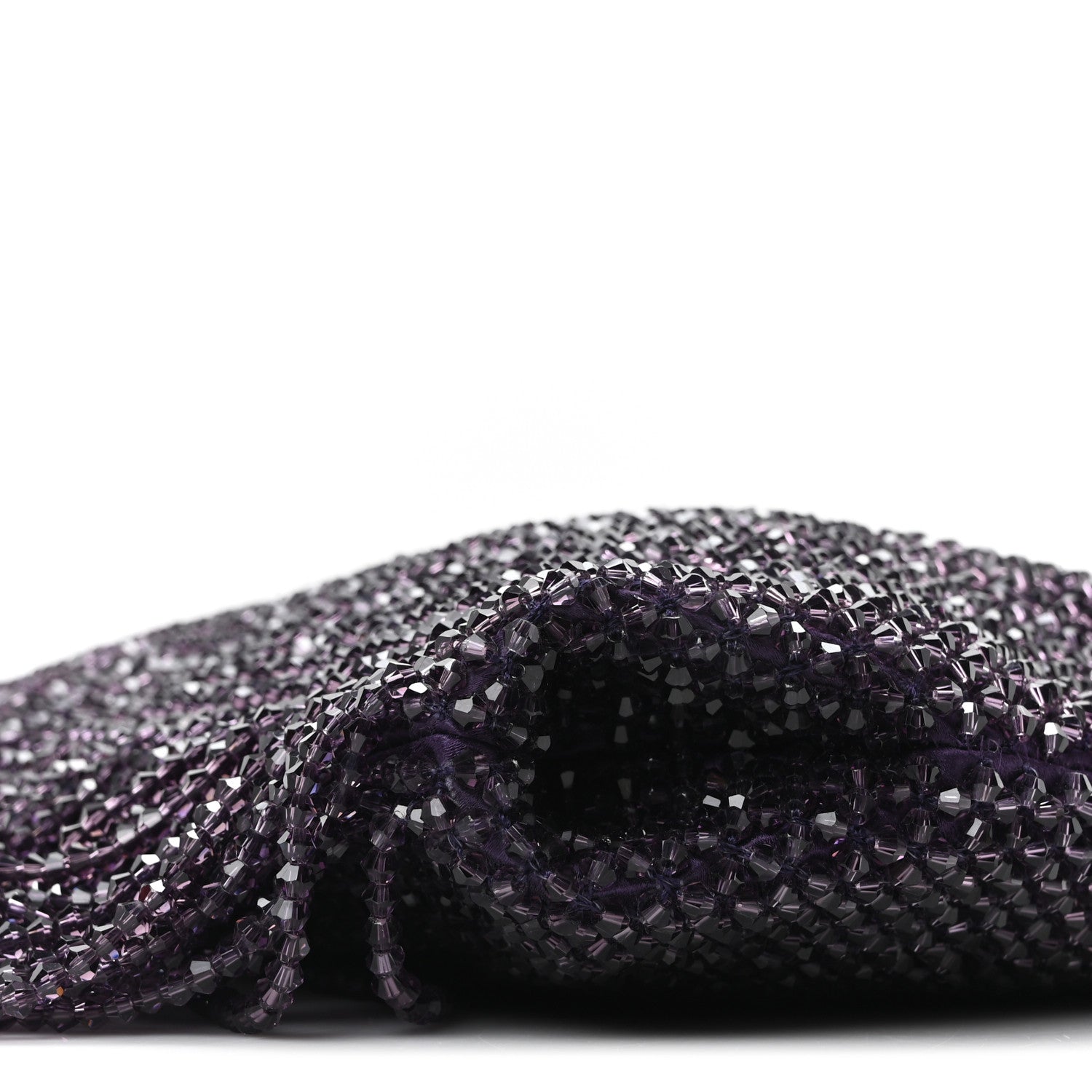 Jimmy Choo Satin Bead Embellished Callie Fringe Tassel Chain Evening Bag Cassis 9 of 9