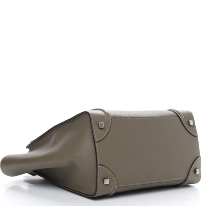 Celine Drummed Calfskin Mini Luggage Souris 4 of 15
