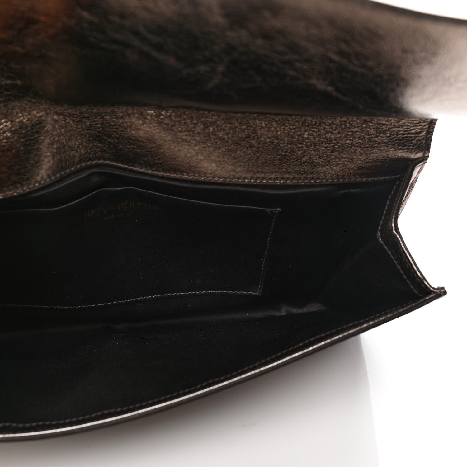 Saint Laurent Metallic Calfskin Monogram Large Belle De Jour Clutch Gold 4 of 4