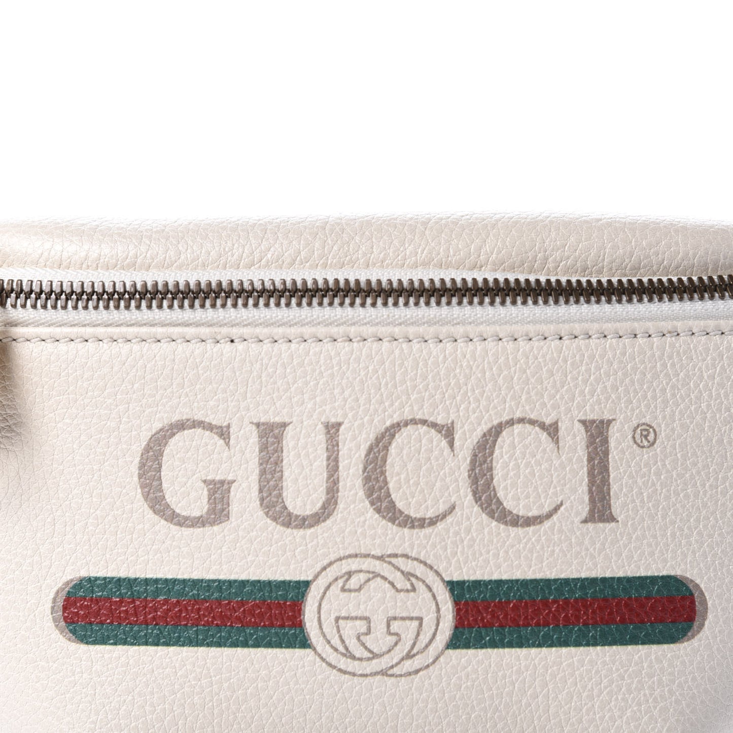 Grained Calfskin Small Logo Belt Bag White
