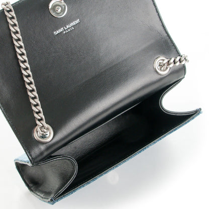 Saint Laurent Denim Small Classic Monogram Satchel Blue 5 of 6