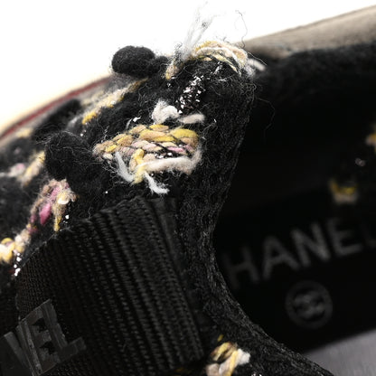 Chanel Tweed Suede Calfskin Grained Calfskin Womens CC Sneakers 40 40 Grey Black Multicolor 10 of 10