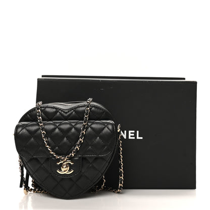 Chanel Lambskin Quilted CC In Love Heart Bag Black 10 of 10